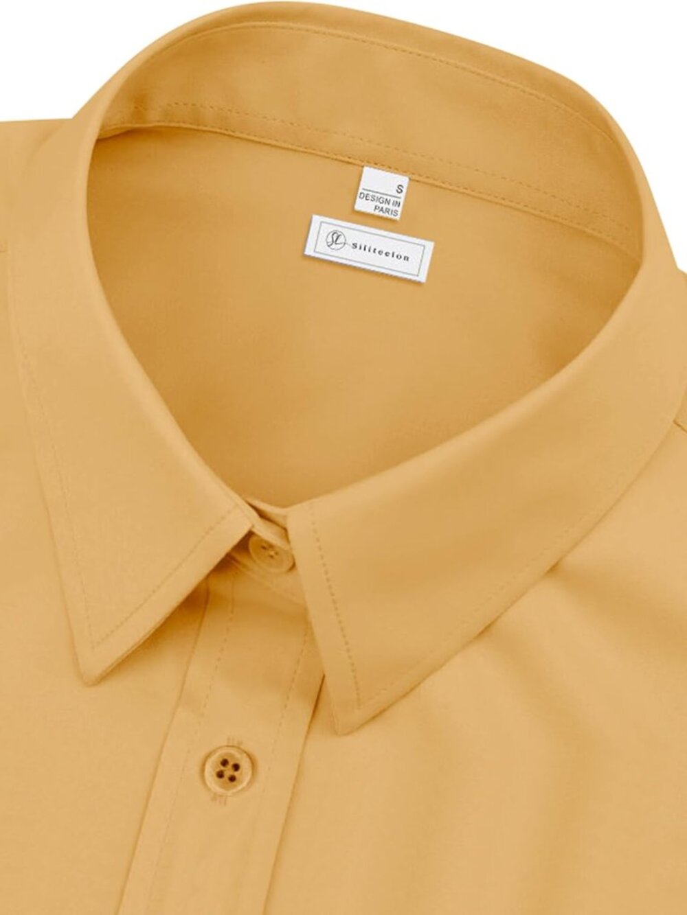 Womens Classic-Fit Dress Shirts Long Sleeve Button Down Wrinkle-Free Stretch Sol - Picture 4 of 8